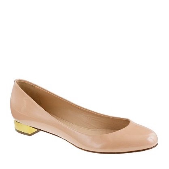 JCrew Janey nude patent block heel Apricot Mist 7
